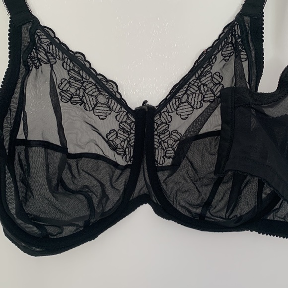Cacique Intimates & Sleepwear Cacique Sheer Black Lace And Mesh Bra